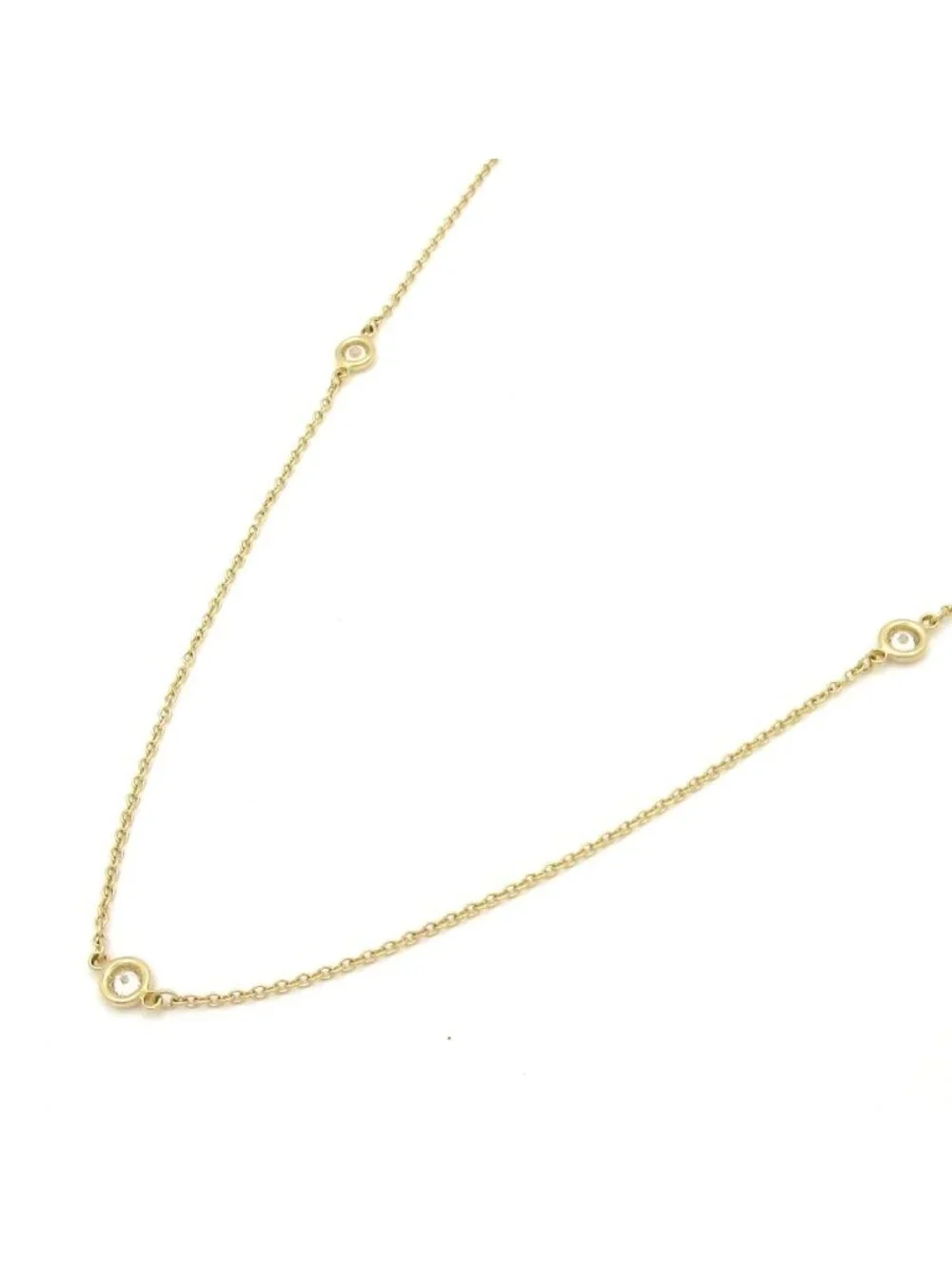 Tiffany & Co Necklace Diamond by the Yard 18k Yellow Gold 0.1 Carat